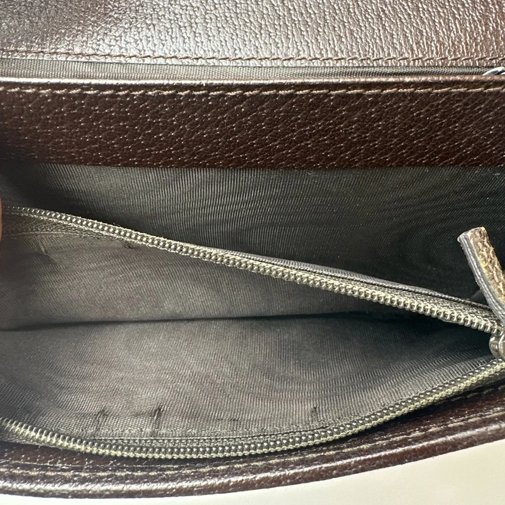 Gucci GG Monogram Supreme Canvas And Brown Leather Wallet - Picture 5 of 12